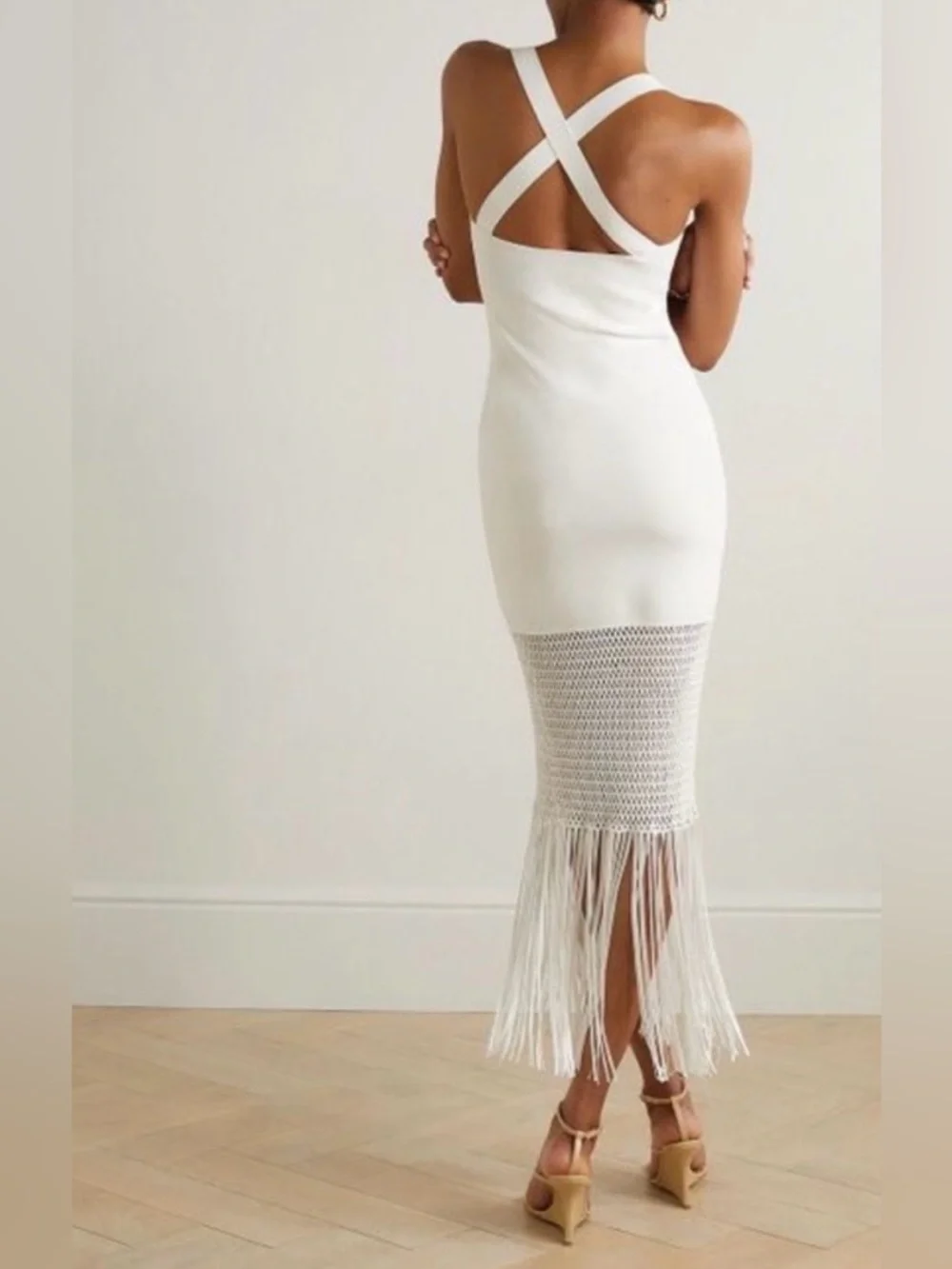 Galvan London Diana Fringe knit Dress - Picture 3 of 17
